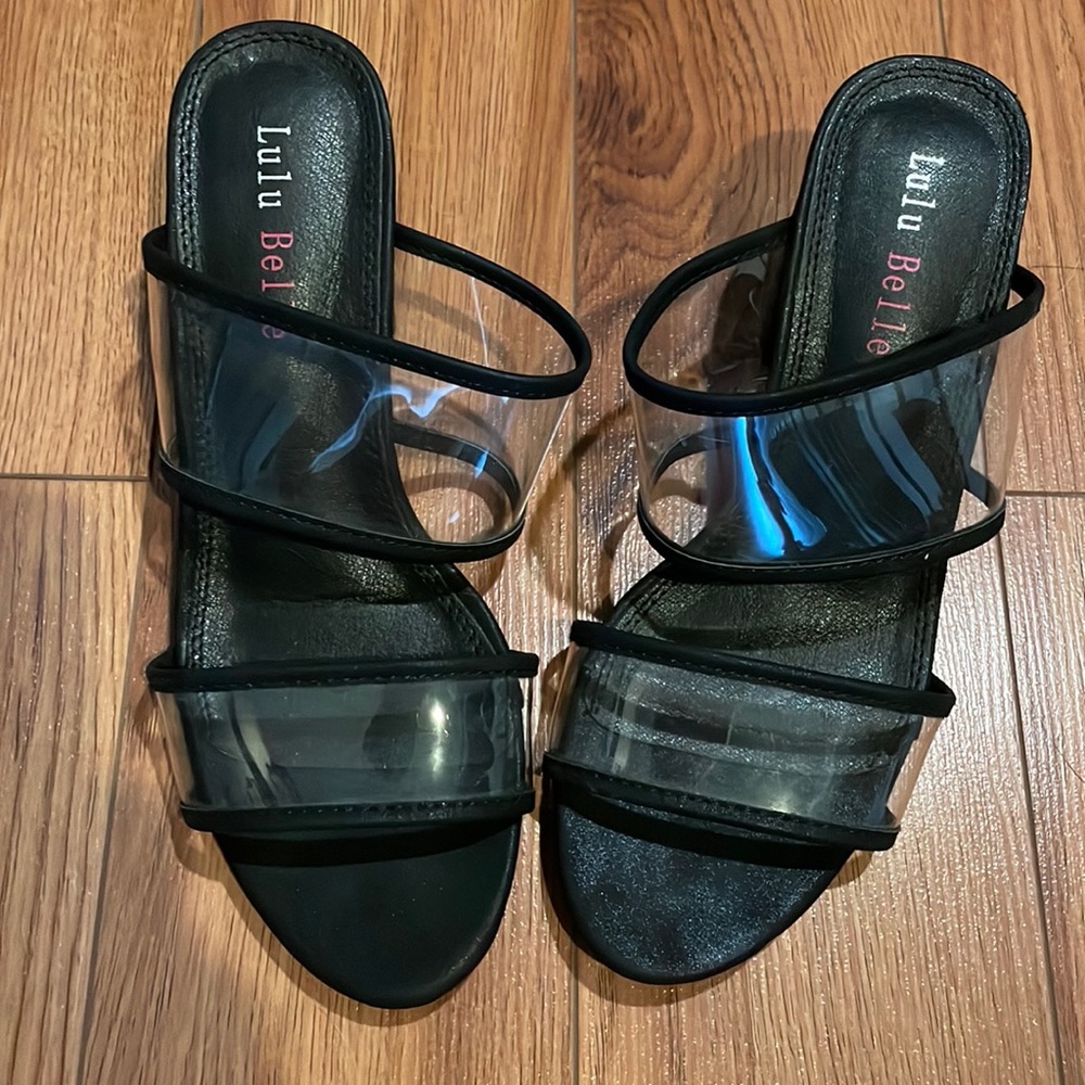 New!Clear Black Heels